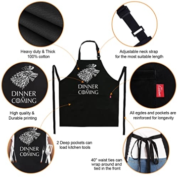 ALIPOBO Game of Thrones Apron with Pockets