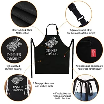 ALIPOBO Game of Thrones Apron with Pockets
