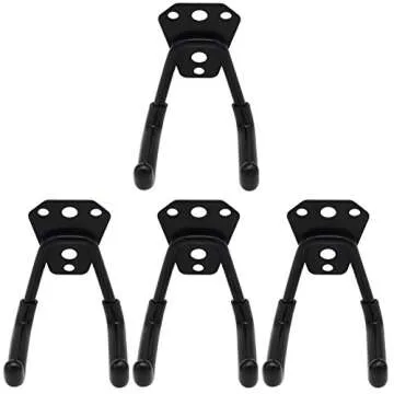 Roos Wall Hung Double Hook Storage Hook Garage Space Saver Hanger Rack Pack of 4(Small Hook)