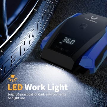 Portable Tire Inflator with Auto Shutoff & LED Light