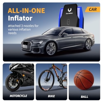 Portable Tire Inflator with Auto Shutoff & LED Light