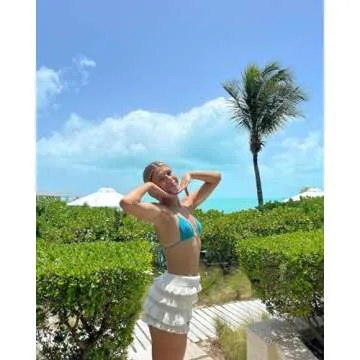 Ynocfri Women Crochet Ruffle Shorts for Summer Style
