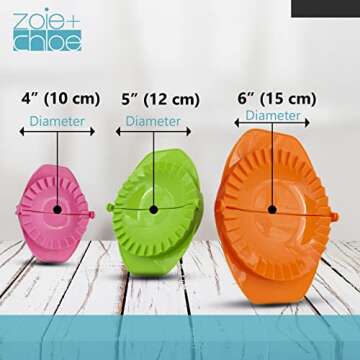 Zoie + Chloe Set of 3 Dough Press - Plastic Pastry Shaper & Empanada Maker Press With Crimped Crust ...