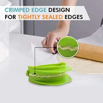 Zoie + Chloe Set of 3 Dough Press - Plastic Pastry Shaper & Empanada Maker Press With Crimped Crust Edges - Kitchen Tools For Making Dumplings, Hand Pie, Ravioli, Pierogi, Turnover - 4”, 5”, 6”