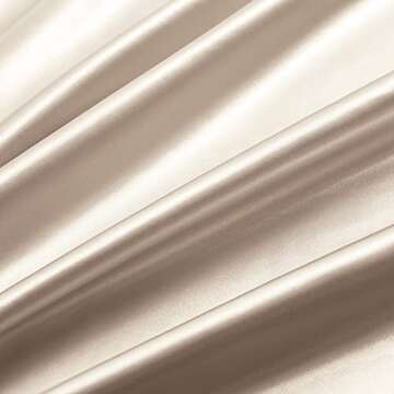 Ersmak 7 Pieces Satin Sheets Set King Size, Luxury Silky Beige Satin Bed Sheets Set with 1 Deep Pocket Fitted Sheet, 1 Soft Flat Sheet, 4 King Pillowcases and 1 Body Pillowcase