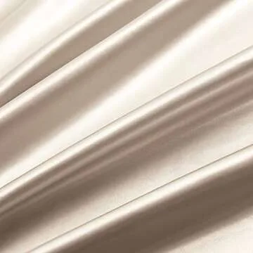 Ersmak 7 Pieces Satin Sheets Set King Size, Luxury Silky Beige Satin Bed Sheets Set with 1 Deep Pocket Fitted Sheet, 1 Soft Flat Sheet, 4 King Pillowcases and 1 Body Pillowcase