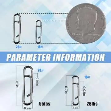 Fishing Power Speed Clips Stainless Steel Topwater Speed Clips for Fishing Lures Quick Change Swivel...