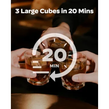 Silonn Clear Ice Cube Maker - 3 Large Cubes in 20 mins, Slow-Melting Ice