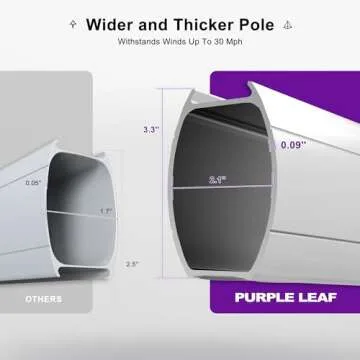 PURPLE LEAF 11ft Solar LED Double Top Patio Umbrella