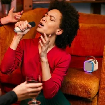Glistenwing Mini Karaoke Machine with Wireless Microphones