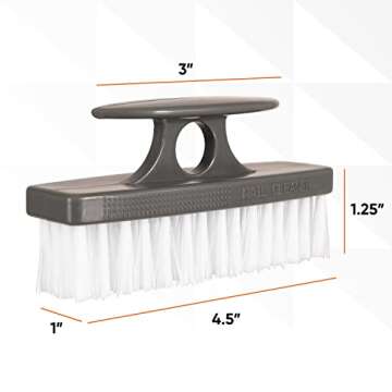 Superio Stiff Nail Brush Cleaner with Handle- 3 Pack Durable Brush Scrubber to Clean Toes, Fingernai...