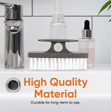 Superio Stiff Nail Brush Cleaner with Handle- 3 Pack Durable Brush Scrubber to Clean Toes, Fingernails, Hand Scrubber All Surface Cleaning, White Heavy Duty Scrub Brush Stiff Bristles, Easy to Hold