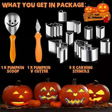 Halloween Pumpkin Carving Kit for Kids and Adults - 11PCS Set