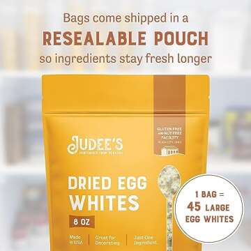 Judee's Gluten Free Dried Egg White Protein Powder 8oz