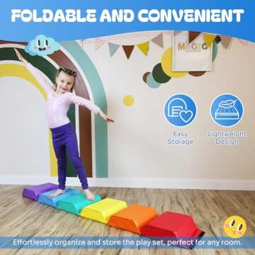 New-Bounce Hexagon Gymnastics Mat - Gym Equipment Mats for Kids - Trainer Tumbling Mat