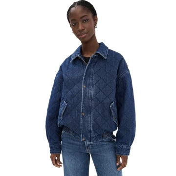 Lioness Women's Kenny Bomber Jacket - Fashion-Forward Denim Oversized Look