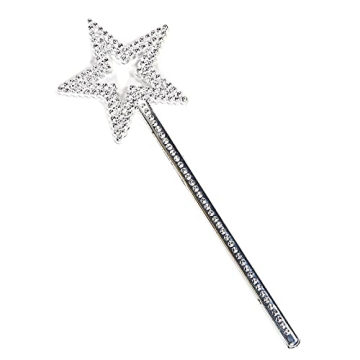 GIYOMI Star Wand, 13 Inches Silver Fairy Princess Angel Wand Sticks for Girls Costume Birthday Party...