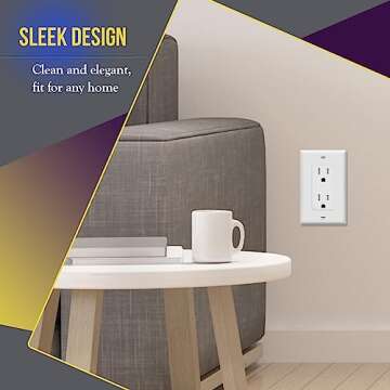 ENERLITES Decorator Light Switch or Receptacle Outlet Wall Plate, Gloss Finish, Size 1-Gang 4.50" x 2.76", Unbreakable Polycarbonate Thermoplastic, UL Listed, 8831-W, White