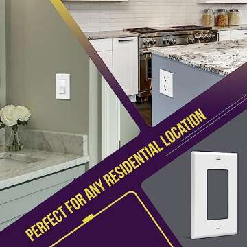 ENERLITES Decorator Light Switch or Receptacle Outlet Wall Plate, Gloss Finish, Size 1-Gang 4.50" x 2.76", Unbreakable Polycarbonate Thermoplastic, UL Listed, 8831-W, White