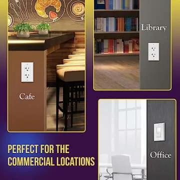 ENERLITES Decorator Light Switch or Receptacle Outlet Wall Plate, Gloss Finish, Size 1-Gang 4.50" x 2.76", Unbreakable Polycarbonate Thermoplastic, UL Listed, 8831-W, White