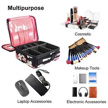 Kootek 2-Layer Makeup Bag - Stylish Travel Organizer