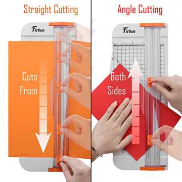 Firbon A4 Paper Cutter 12 Inch Titanium Paper Trimmer Scrapbooking Tool with Side Ruler for Craft Paper, Coupon, Label, Cardstock (White)