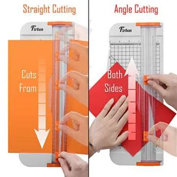 Firbon A4 Paper Cutter 12 Inch Titanium Paper Trimmer Scrapbooking Tool with Side Ruler for Craft Paper, Coupon, Label, Cardstock (White)