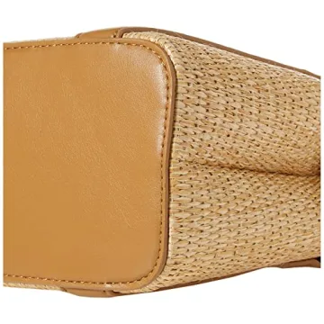 The Drop Women's Orla Boxy Straw Crossbody, Mocha, One Size