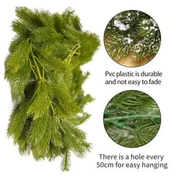 6FT Christmas Garland for DIY Indoor & Outdoor Festivities