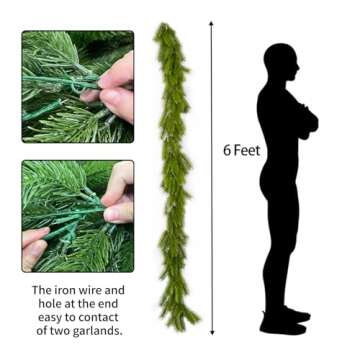 6FT Christmas Garland for DIY Indoor & Outdoor Festivities