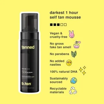 b.tan Dark Self Tanner Mousse for Flawless Tan