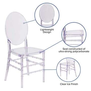 Flash Furniture Flash Elegance Crystal Ice Stacking Florence Chair