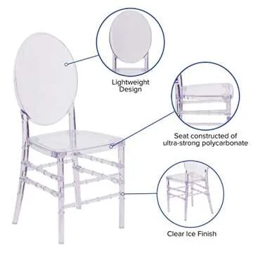 Flash Furniture Flash Elegance Crystal Ice Stacking Florence Chair