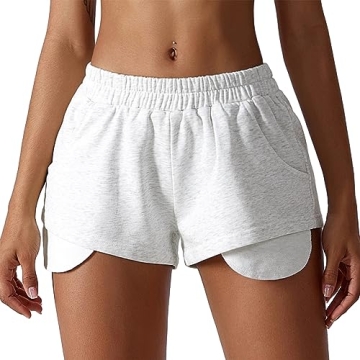 ABOCIW Women's Cotton Summer Athletic Shorts with Pockets