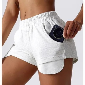 ABOCIW Women's Cotton Summer Athletic Shorts with Pockets