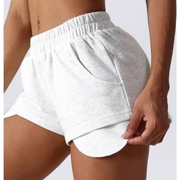 ABOCIW Women's Cotton Summer Athletic Shorts with Pockets