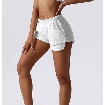 ABOCIW Women's Cotton Summer Athletic Shorts with Pockets