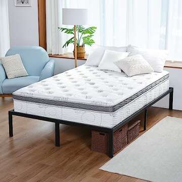 Olee Sleep Queen Mattress, 13 Inch Hybrid Mattress, Gel Infused Memory Foam, Pocket Spring for Support and Pressure Relief, CertiPUR-US Certified, Bed-in-a-Box, Firm, Queen Size