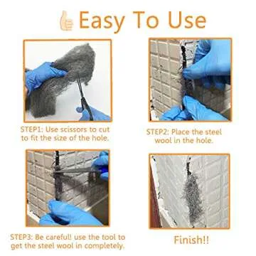 Steel Wool Mice Control - 2 Pack 10 Ft Durable Filler