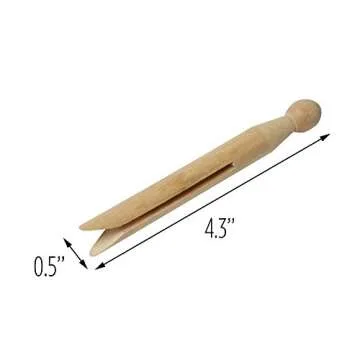 Honey-Can-Do Round Wooden Clothespins, 100 Pack