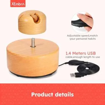 XEmbro Electric Embroidery Floss Bobbin Winder - Beech Embroidery Floss Cross Stitch Thread Winder - Bobbin Winder Machine for Embroidery Work and Sewing Project