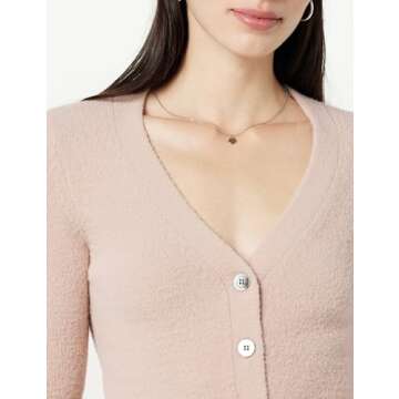 The Drop Women's Francine V-Neck Button-Front Cozy Cardigan