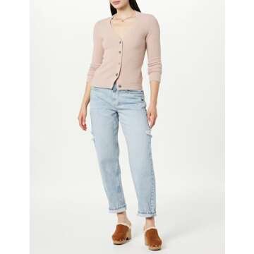 The Drop Women's Francine V-Neck Button-Front Cozy Cardigan
