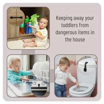 Bates- Child Safety Strap Locks, 6 Pack, Black Baby Cabinet Locks, Toilet Locks Baby Proof, Child Proof Drawer Locks, Cabinet Baby Locks for Cabinets, Child Proof Cabinet Locks, Drawer Child Locks