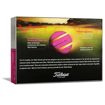 Titleist Velocity Matte Pink Golf Balls for Long Distance Play