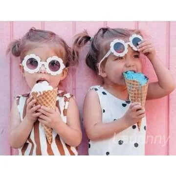 Laurinny Toddler Flower Sunglasses for Kids Age 3-8 UV400