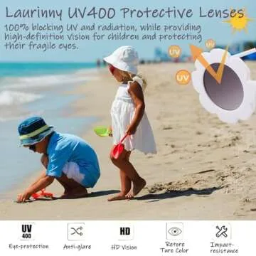 Laurinny Toddler Flower Sunglasses for Kids Age 3-8 UV400