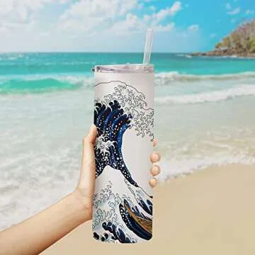 PYD Life Sublimation Glass Blanks Skinny Tumblers Frosted 25 OZ Straight Iced Coffee Cups with Lid and Glass Straw for Tumbler Heat Press Sublimation Printing 6 Pack