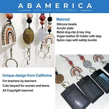 Durable and Cute ABAMERICA Lanyards for Teachers and Nurses