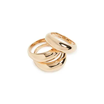 Soko Women's Elegant Gold Fanned Stacking Rings Set of 6
